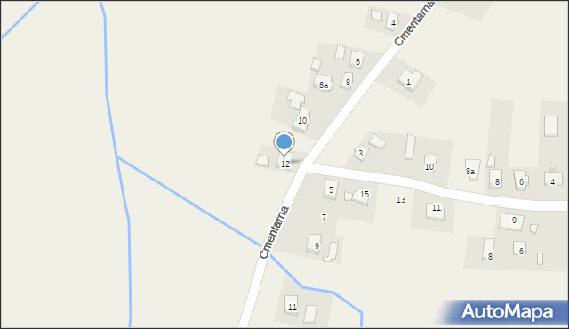 Zręcin, Cmentarna, 12, mapa Zręcin