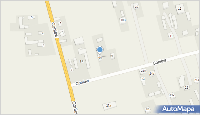 Coniew, Coniew, 9A, mapa Coniew
