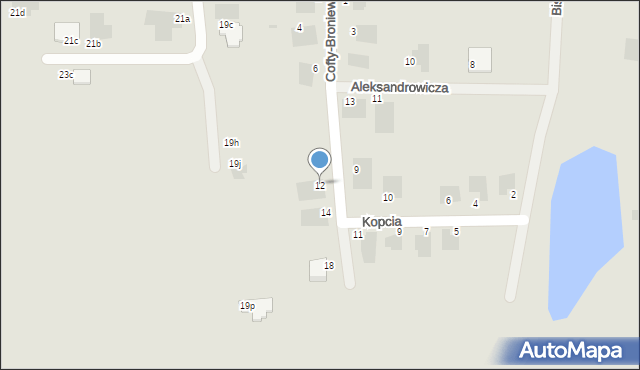 Inowrocław, Cofty-Broniewskiej Aleksandry, 12, mapa Inowrocławia