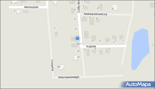 Inowrocław, Cofty-Broniewskiej Aleksandry, 14, mapa Inowrocławia
