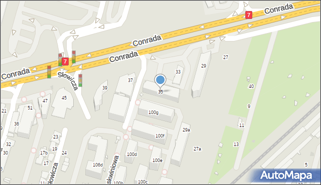 Kraków, Conrada Josepha, 35, mapa Krakowa