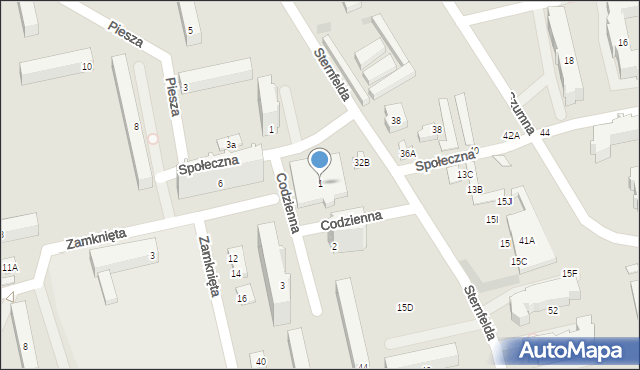 Łódź, Codzienna, 1, mapa Łodzi