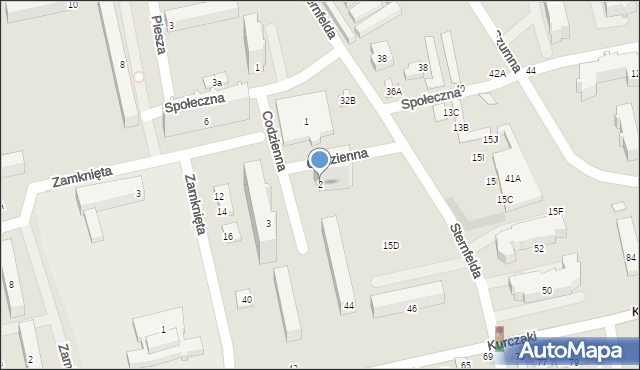Łódź, Codzienna, 2, mapa Łodzi