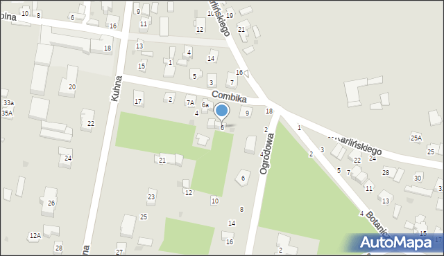 Olsztyn, Combika Jana, 6, mapa Olsztyna