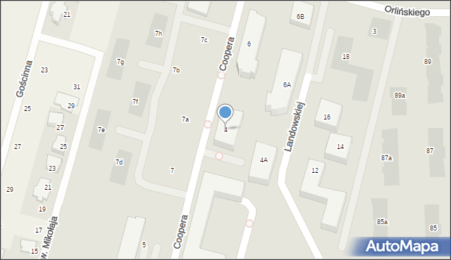 Warszawa, Coopera Meriana C., gen., 4, mapa Warszawy