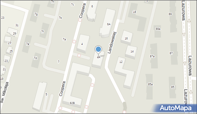 Warszawa, Coopera Meriana C., gen., 4A, mapa Warszawy