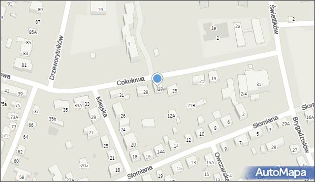 Warszawa, Cokołowa, 27A, mapa Warszawy