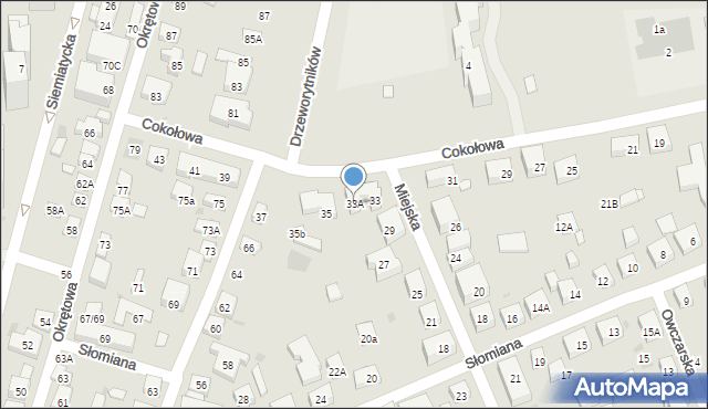 Warszawa, Cokołowa, 33A, mapa Warszawy