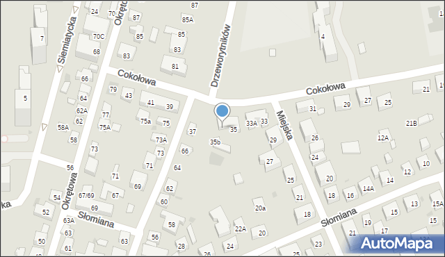 Warszawa, Cokołowa, 35A, mapa Warszawy