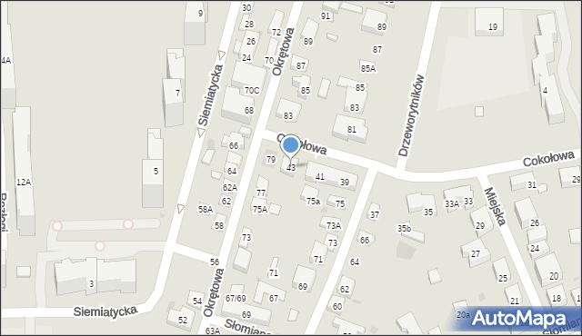 Warszawa, Cokołowa, 43, mapa Warszawy