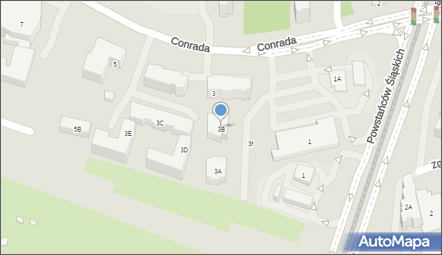 Warszawa, Conrada Josepha, 3B, mapa Warszawy