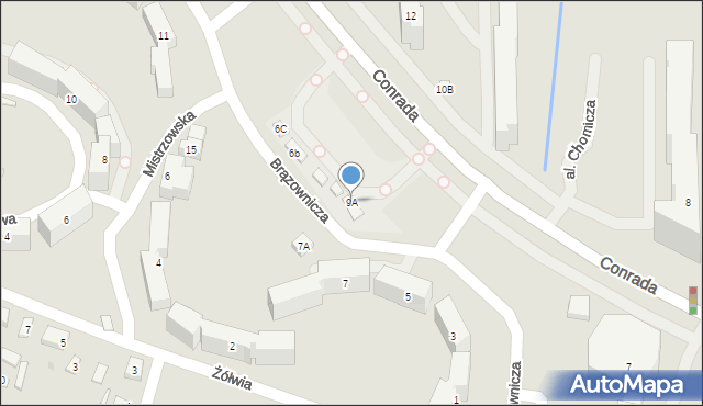 Warszawa, Conrada Josepha, 9A, mapa Warszawy