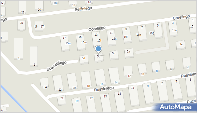 Warszawa, Corellego Arcangela, 5c, mapa Warszawy