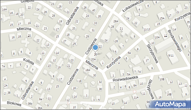 Warszawa, Codzienna, 20, mapa Warszawy