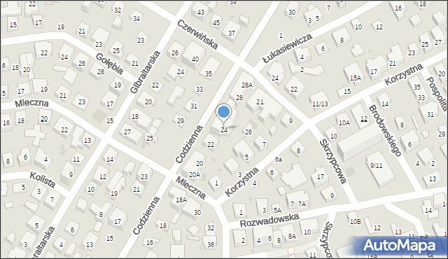 Warszawa, Codzienna, 24, mapa Warszawy