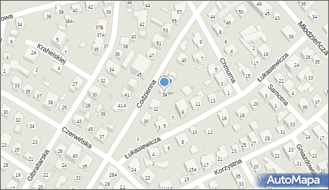 Warszawa, Codzienna, 34, mapa Warszawy