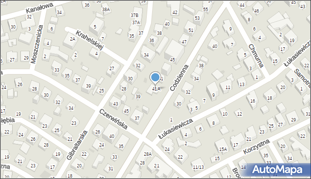 Warszawa, Codzienna, 41A, mapa Warszawy