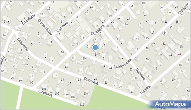 Białe Błota, Cukiernicza, 1, mapa Białe Błota
