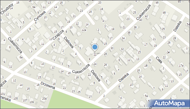 Białe Błota, Cukiernicza, 11, mapa Białe Błota