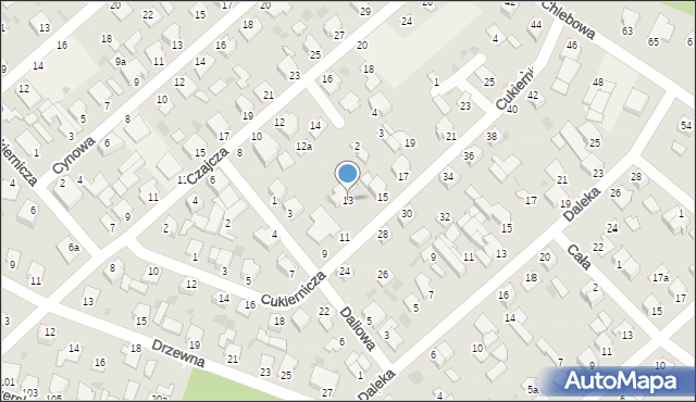 Białe Błota, Cukiernicza, 13, mapa Białe Błota