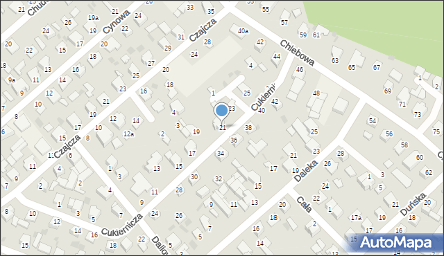 Białe Błota, Cukiernicza, 21, mapa Białe Błota