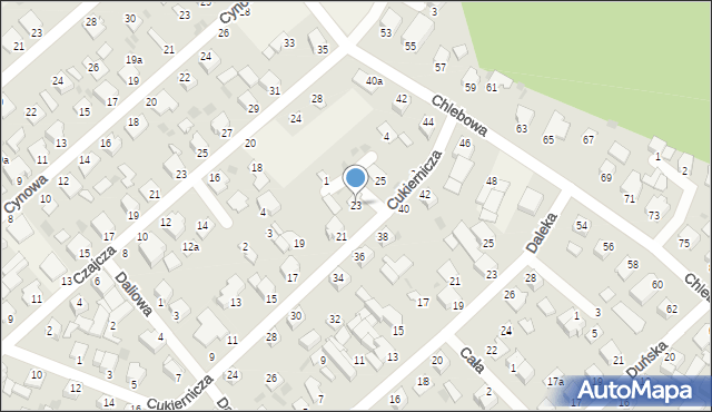 Białe Błota, Cukiernicza, 23, mapa Białe Błota