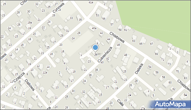 Białe Błota, Cukiernicza, 25, mapa Białe Błota