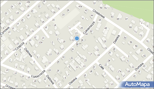 Białe Błota, Cukiernicza, 36, mapa Białe Błota