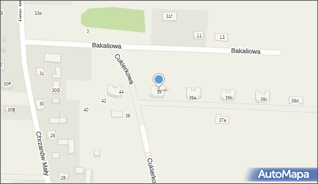 Chrzanów Mały, Cukierkowa, 39, mapa Chrzanów Mały