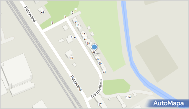 Ciechanów, Cukrownicza, 25, mapa Ciechanów