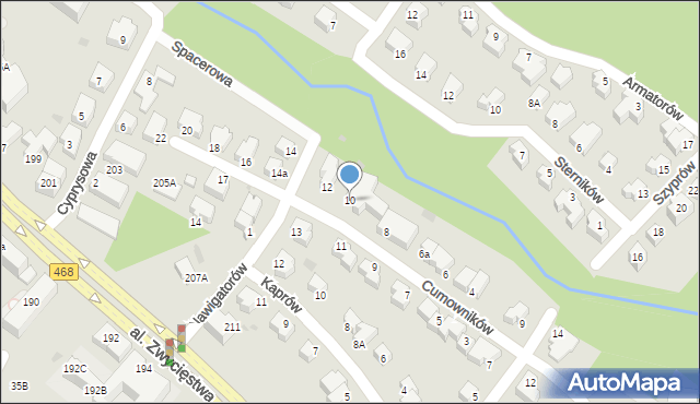 Gdynia, Cumowników, 10, mapa Gdyni