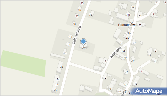 Pastuchów, Cukrownicza, 29, mapa Pastuchów