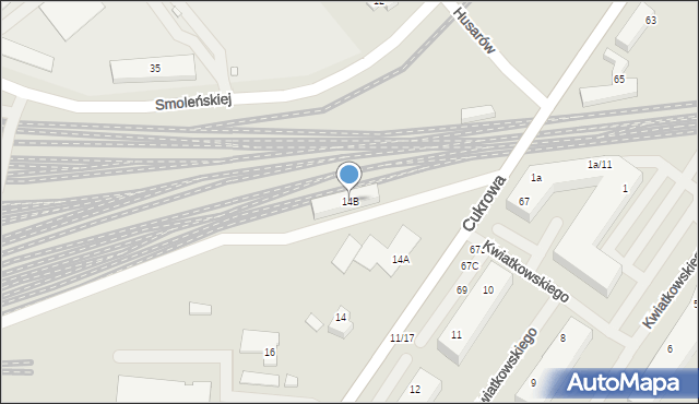 Szczecin, Cukrowa, 14B, mapa Szczecina