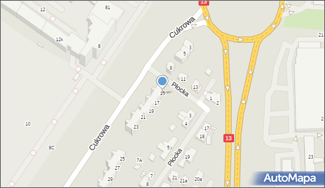 Szczecin, Cukrowa, 15, mapa Szczecina