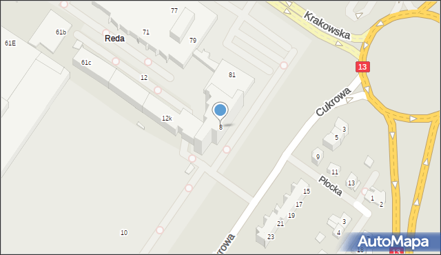 Szczecin, Cukrowa, 8, mapa Szczecina