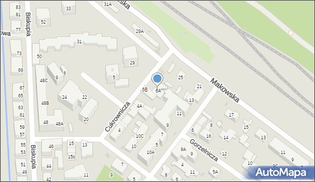 Warszawa, Cukrownicza, 6A, mapa Warszawy