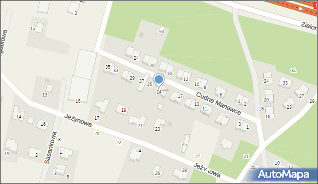 Zielonka, Cudne Manowce, 14, mapa Zielonka