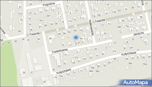 Biała Podlaska, Ćwiklińskiej Mieczysławy, 11, mapa Białej Podlaskiej