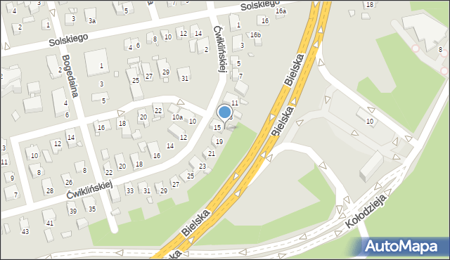 Katowice, Ćwiklińskiej Mieczysławy, 17, mapa Katowic