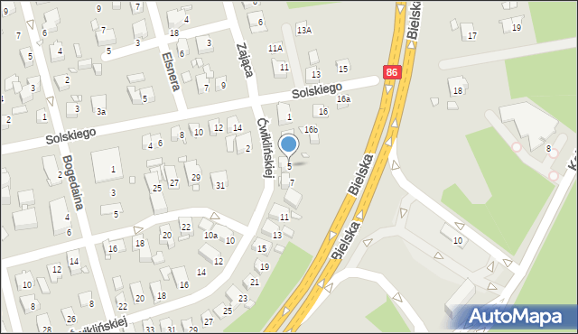 Katowice, Ćwiklińskiej Mieczysławy, 5, mapa Katowic