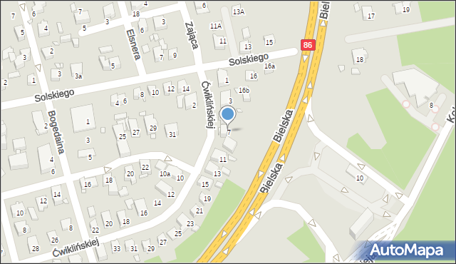 Katowice, Ćwiklińskiej Mieczysławy, 7, mapa Katowic