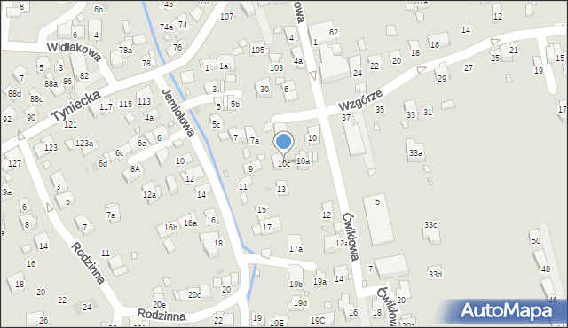 Kraków, Ćwikłowa, 10c, mapa Krakowa