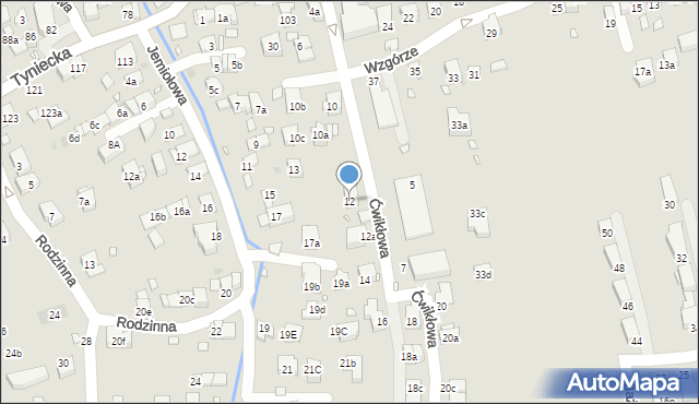 Kraków, Ćwikłowa, 12, mapa Krakowa
