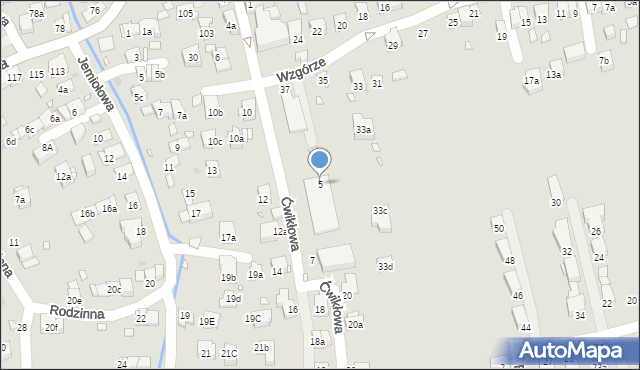 Kraków, Ćwikłowa, 5, mapa Krakowa