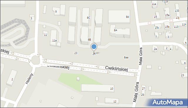 Kraków, Ćwiklińskiej Mieczysławy, 25, mapa Krakowa