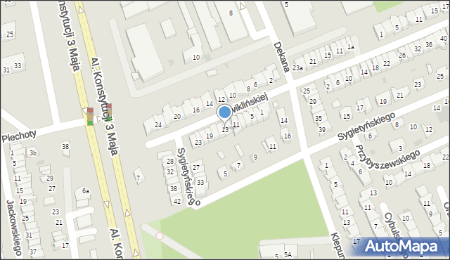 Leszno, Ćwiklińskiej Mieczysławy, 13, mapa Leszno
