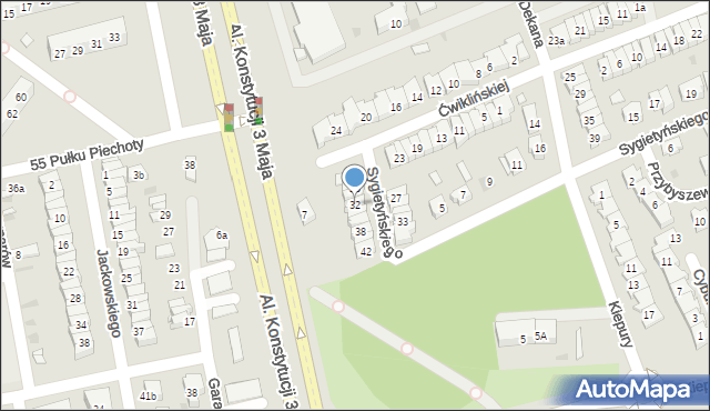 Leszno, Ćwiklińskiej Mieczysławy, 32, mapa Leszno