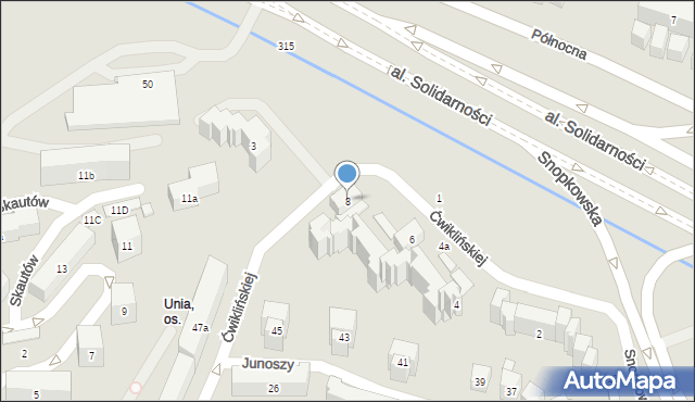 Lublin, Ćwiklińskiej Mieczysławy, 8, mapa Lublina