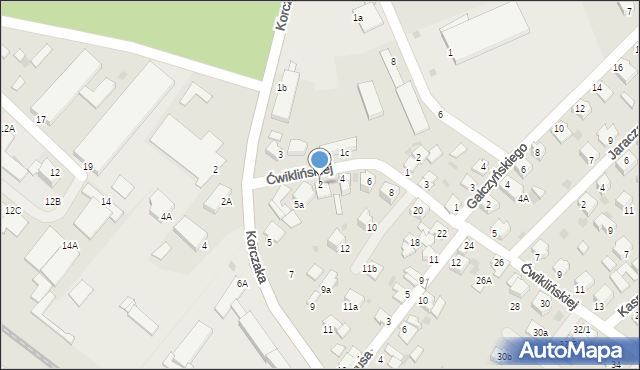 Mielec, Ćwiklińskiej, 2, mapa Mielca