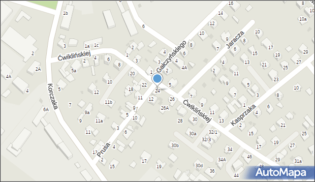 Mielec, Ćwiklińskiej, 24, mapa Mielca